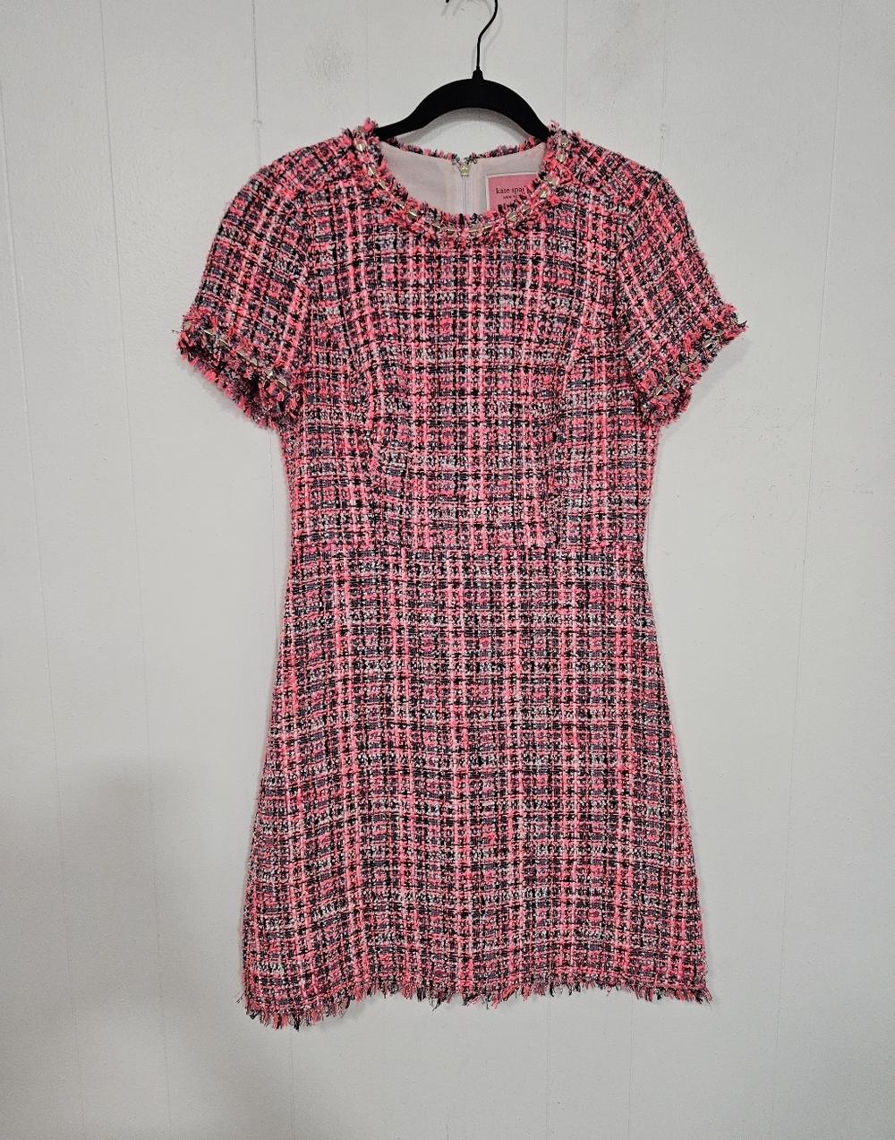 Kate Spade New York Spade Stud Tweed Sheath Dress in the color "Perfect Peony" - Picture 2 of 7
